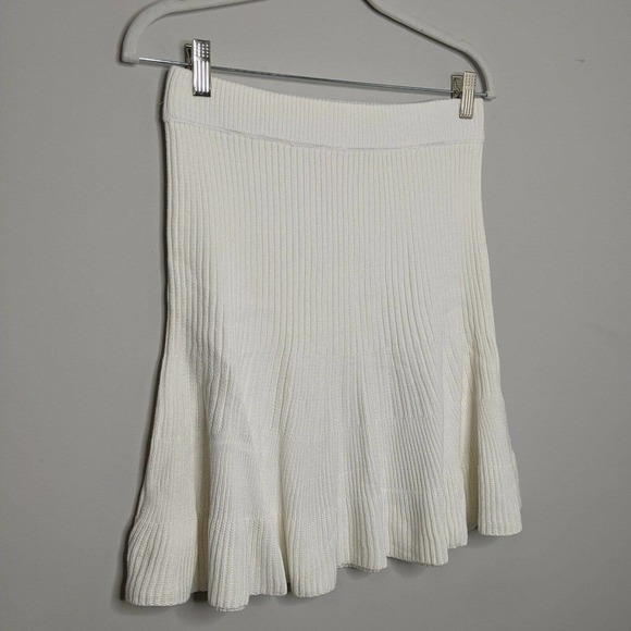 FREE PEOPLE White Solid Gold Knit Flowy Skirt NEW - Picture 7 of 7